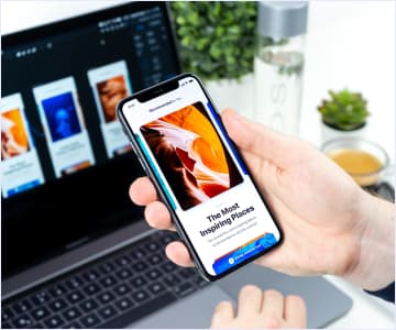 mobile phone and laptop